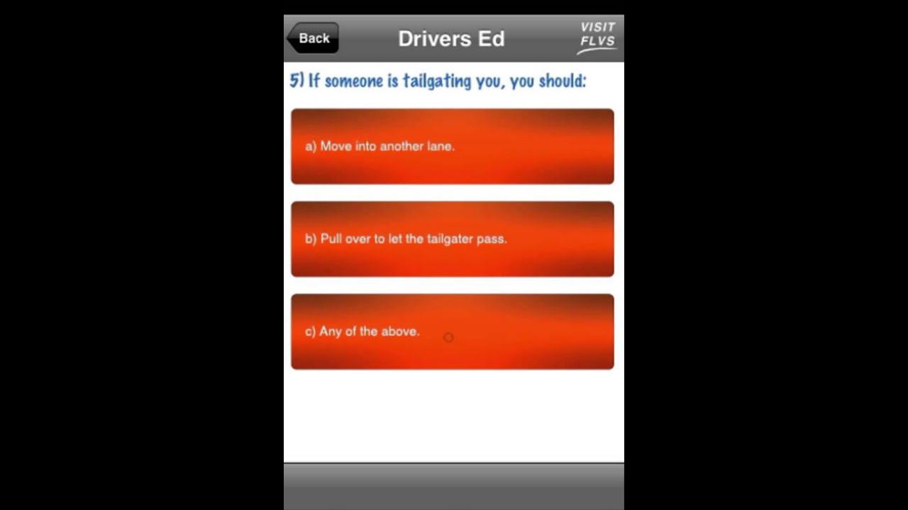 drivers ed final exam answer key